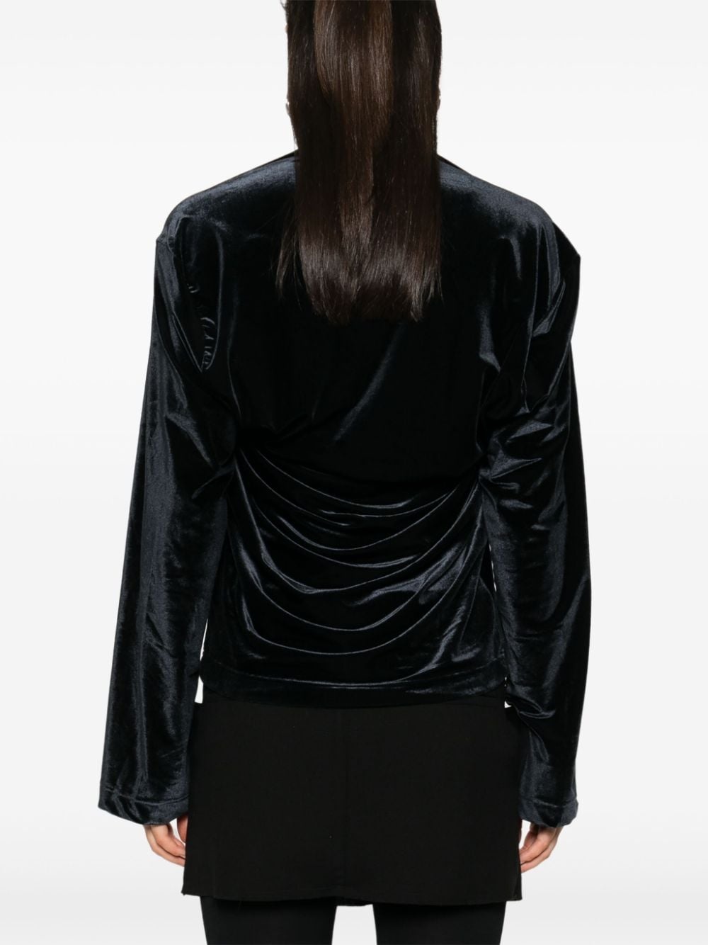 velour high-neck top - 4
