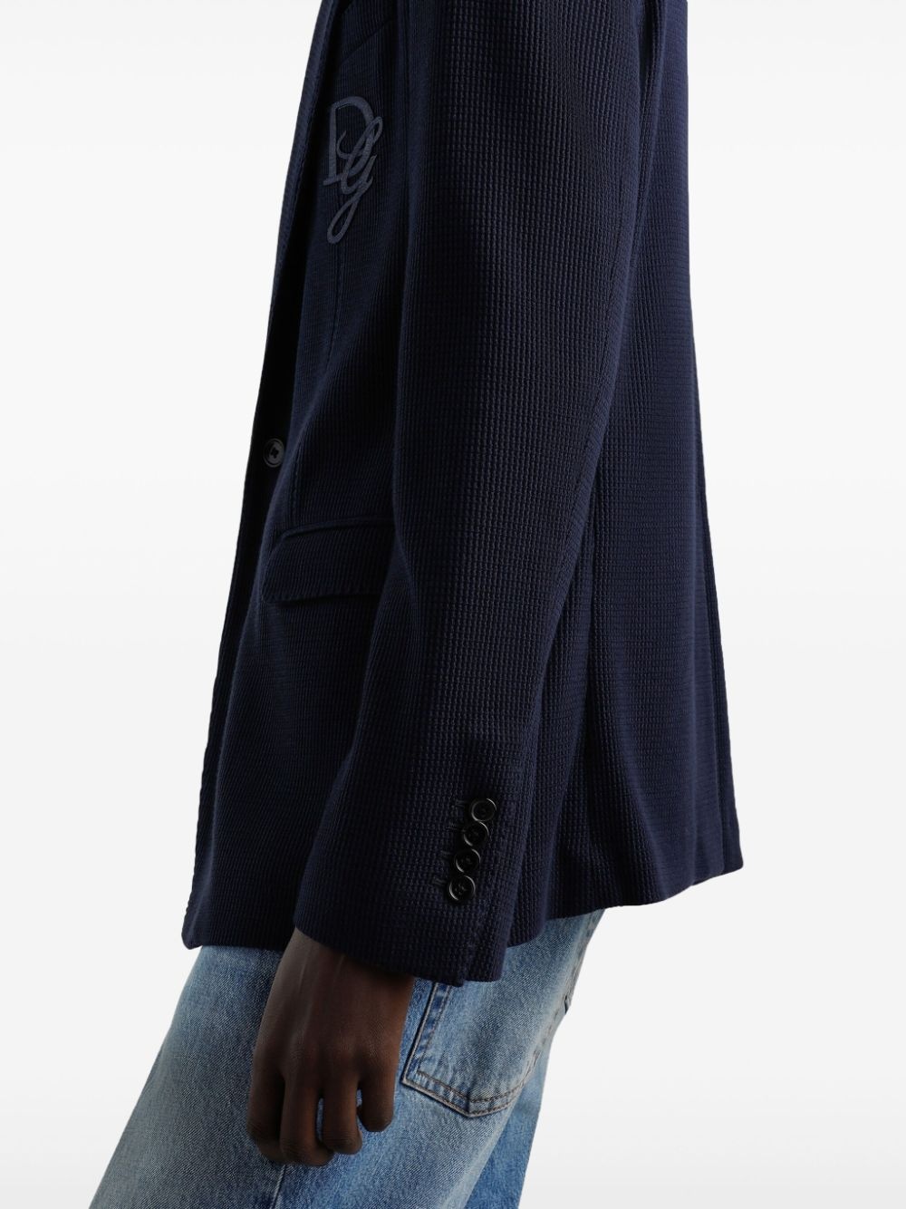 logo-appliqué blazer - 5