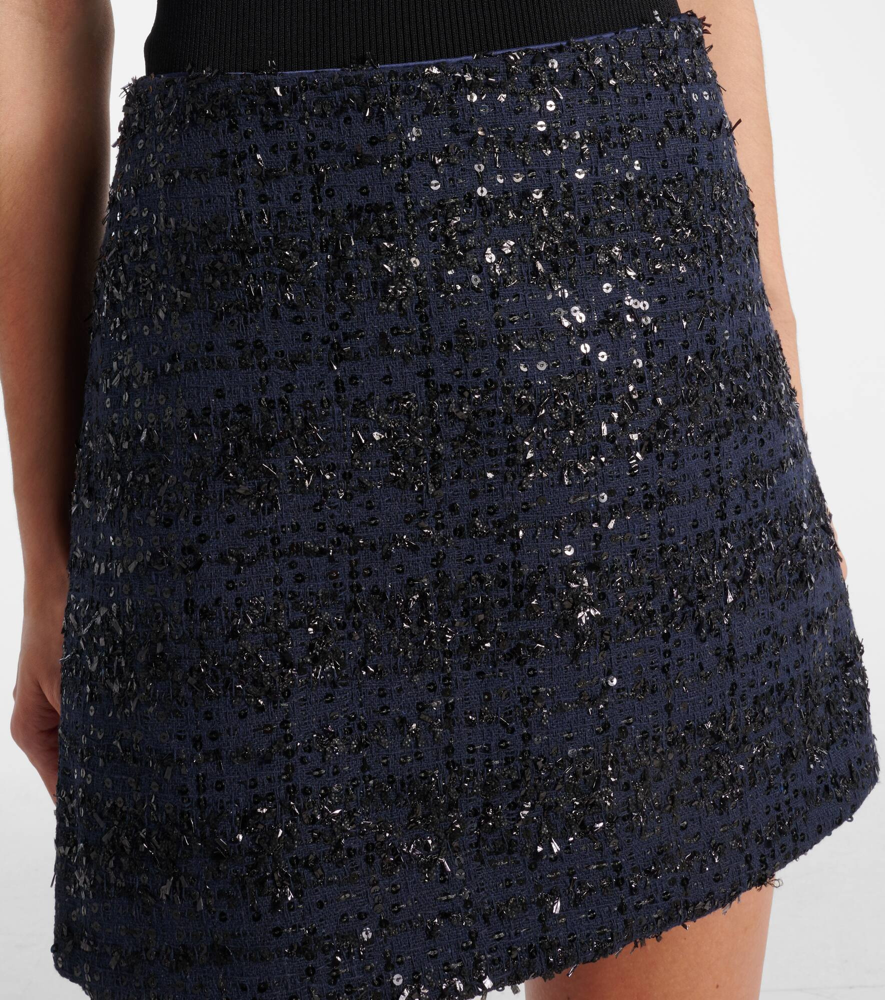 Sequined bouclé miniskirt - 4