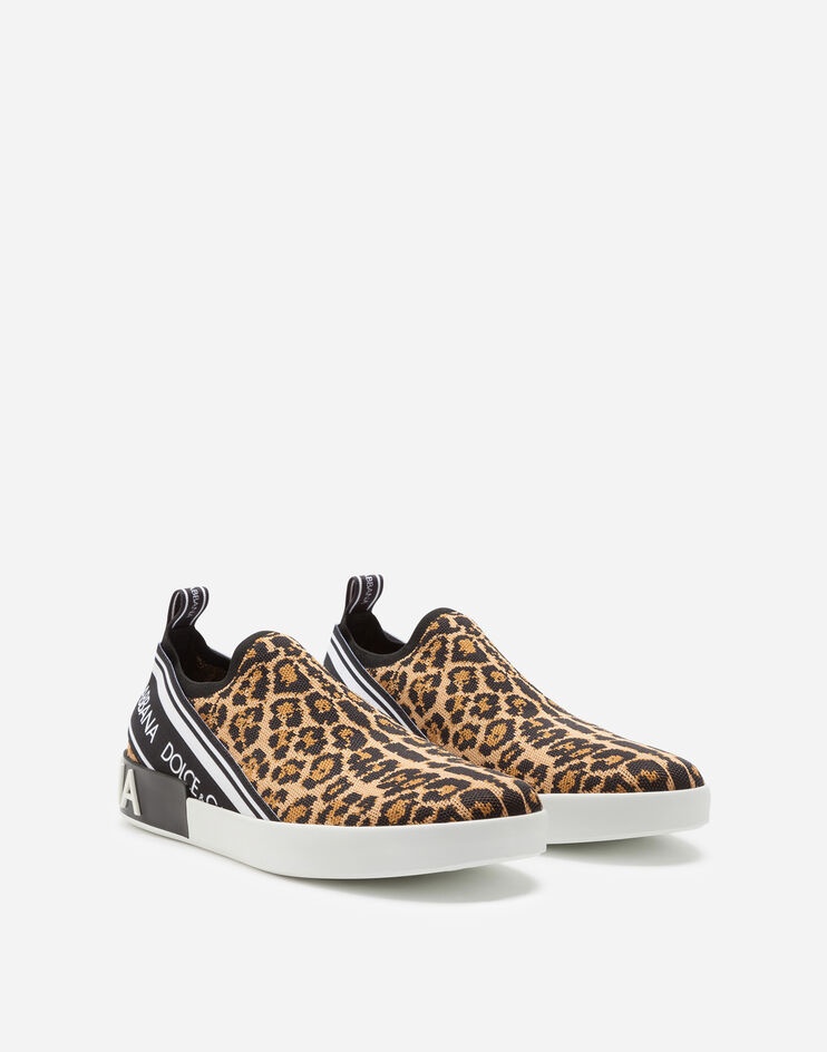 Portofino slip-on sneakers in leopard-print jacquard - 2