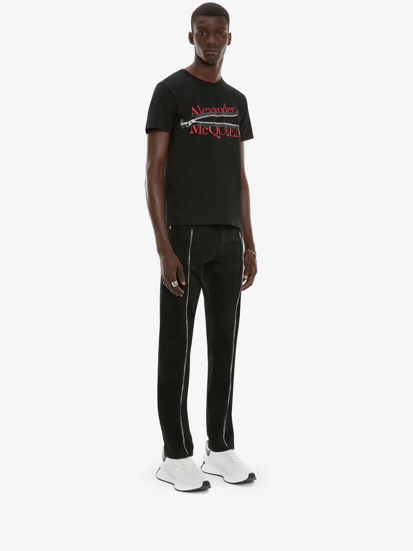 Alexander Mcqueen Zip T-shirt in Black - 3