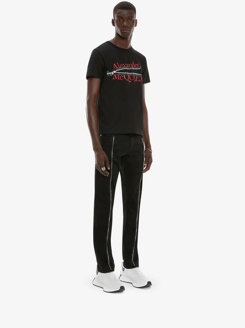 Alexander Mcqueen Zip T-shirt in Black 3