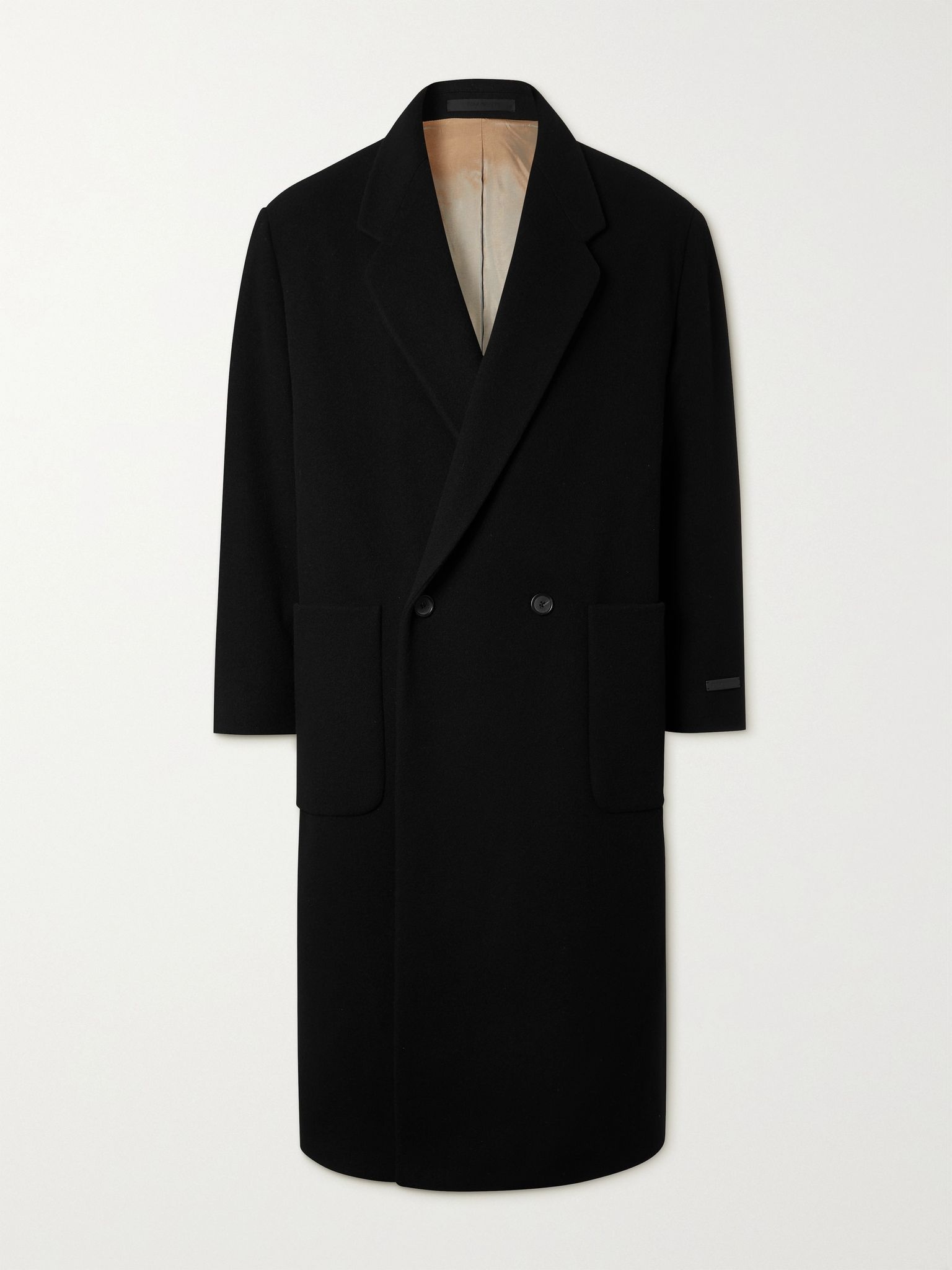 Double-Breasted Melton Wool Overcoat - 1