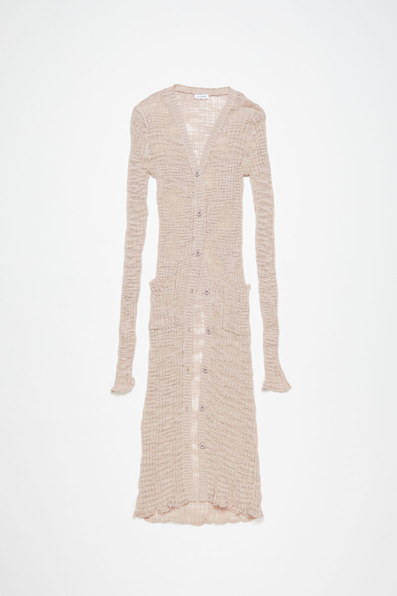 Wide rib cardigan - Dusty pink 1