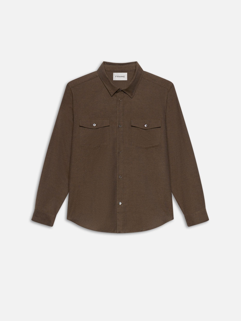 Double Pocket Wool Blend Shirt in Soft Mocha - 1