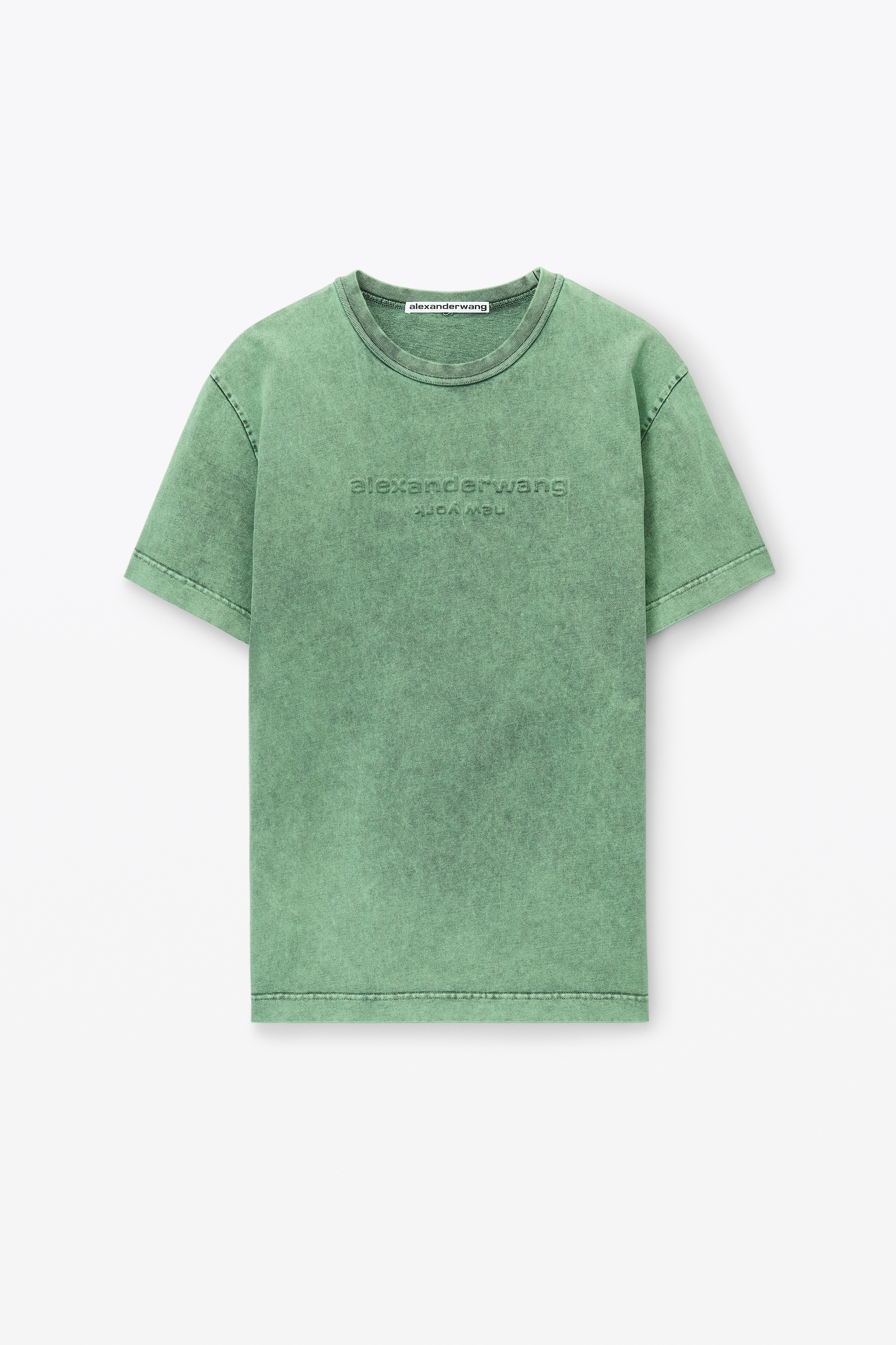 embossed logo tee in compact jersey