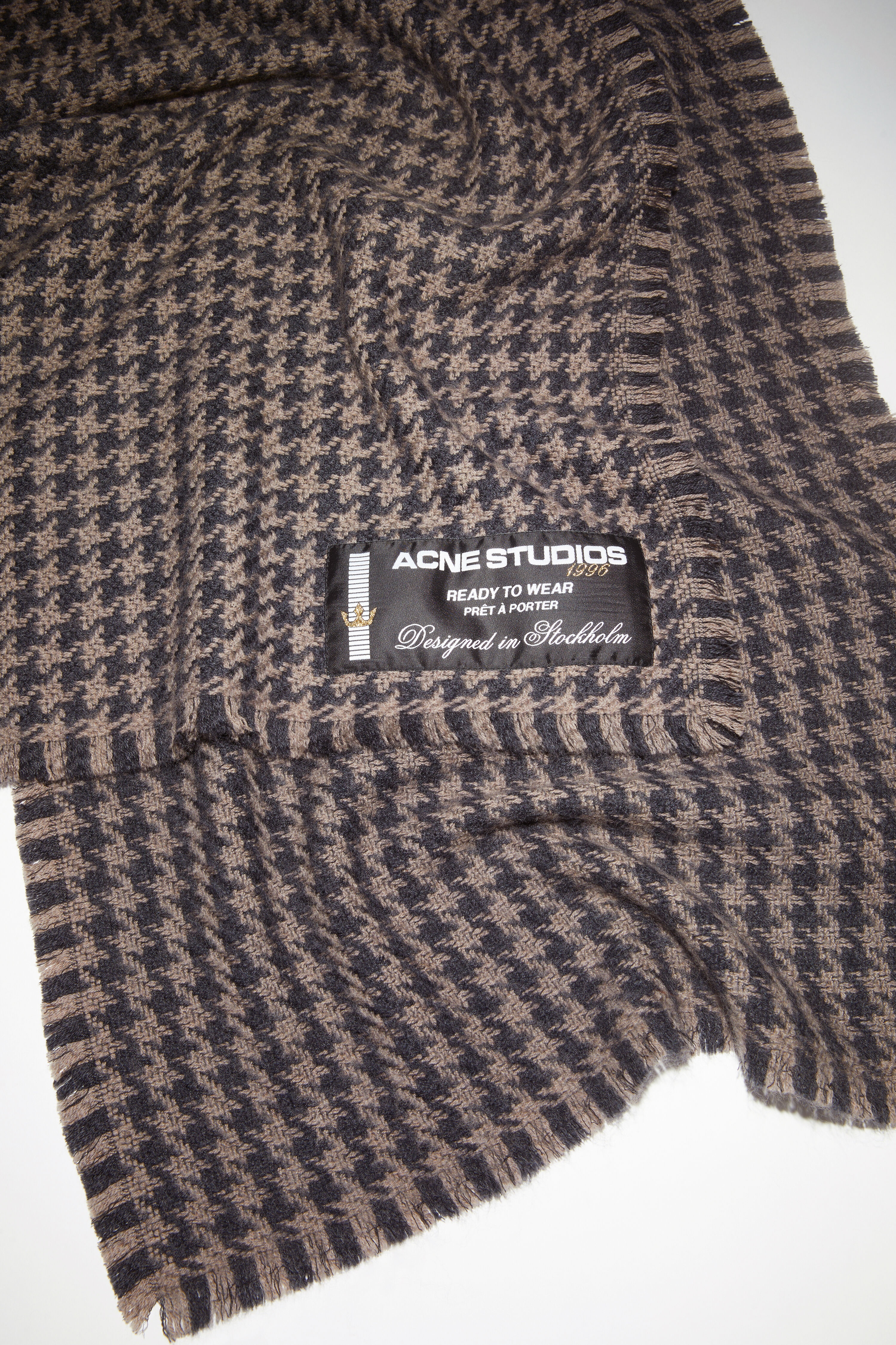 Houndstooth wool scarf - Grey/light grey - 3