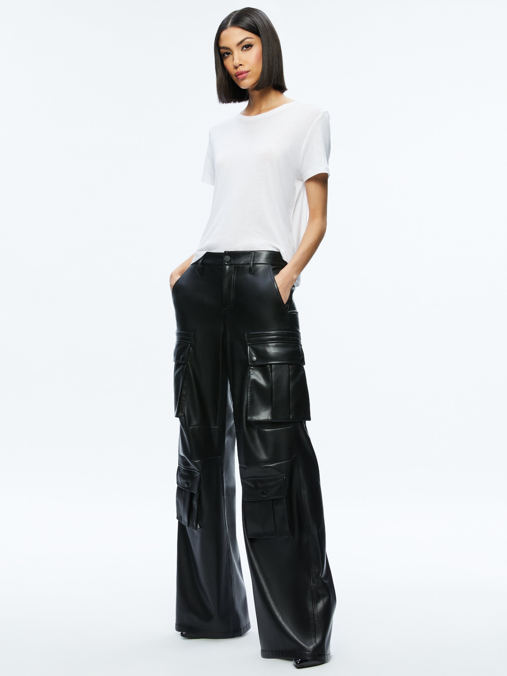 JOETTE VEGAN LEATHER CARGO PANT - 4