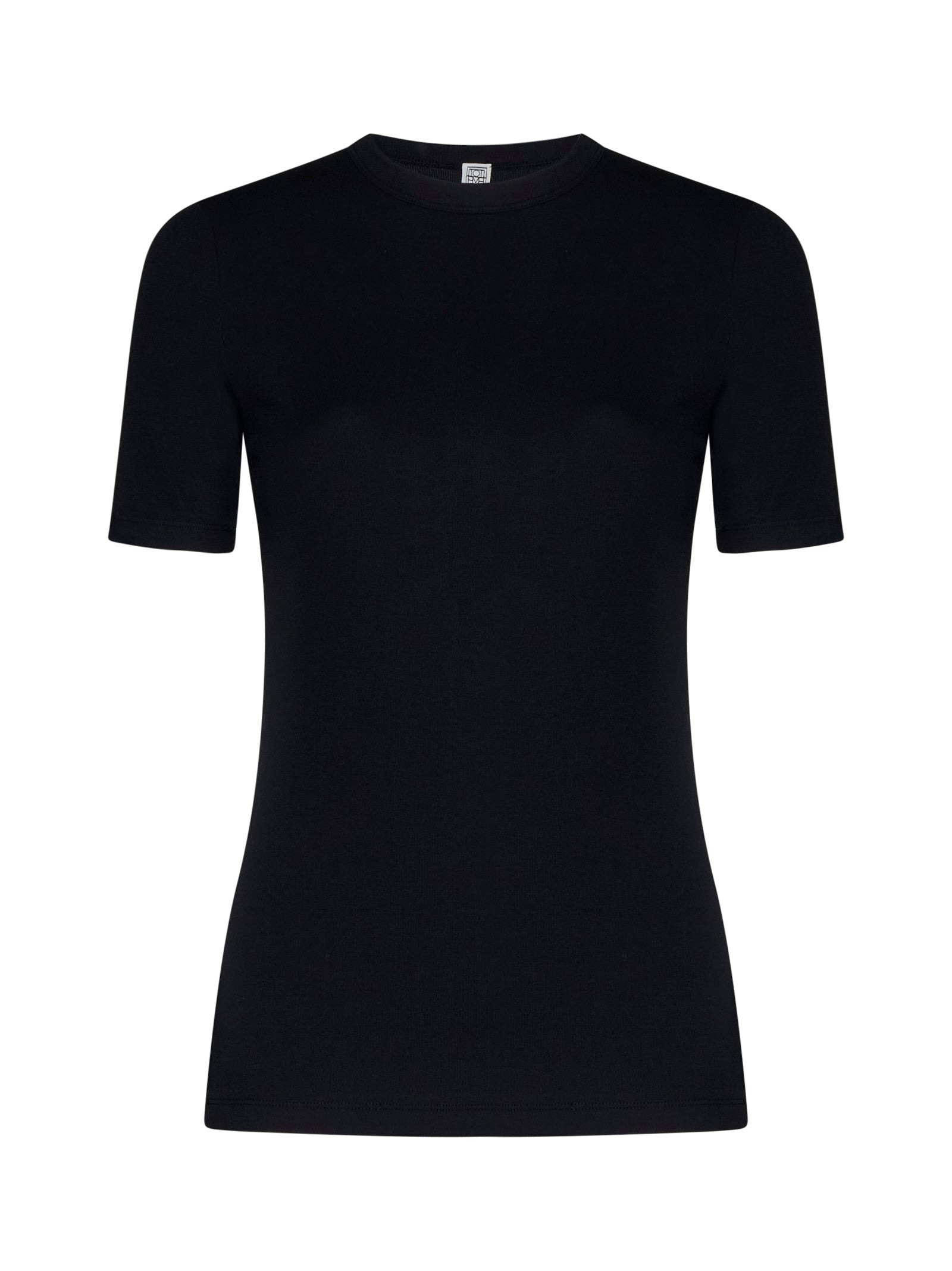 Rib knit cotton t-shirt - 1