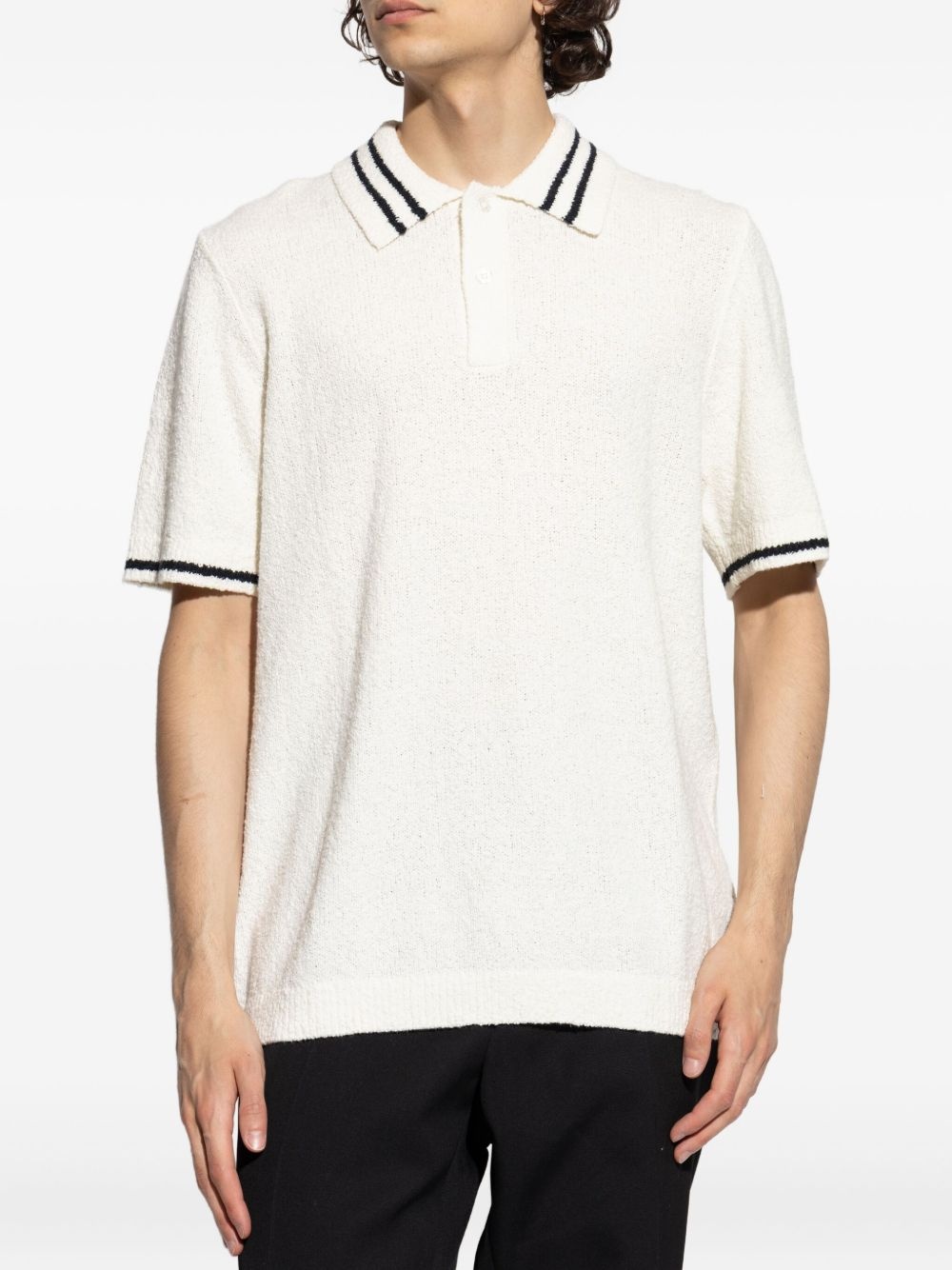 stripes-trim polo shirt - 3