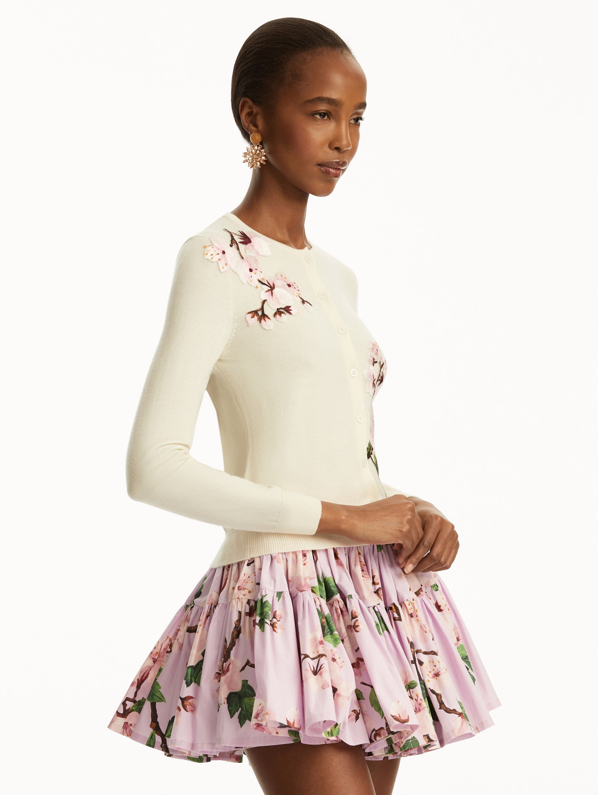 CHERRY BLOSSOM THREADWORK CARDIGAN - 5