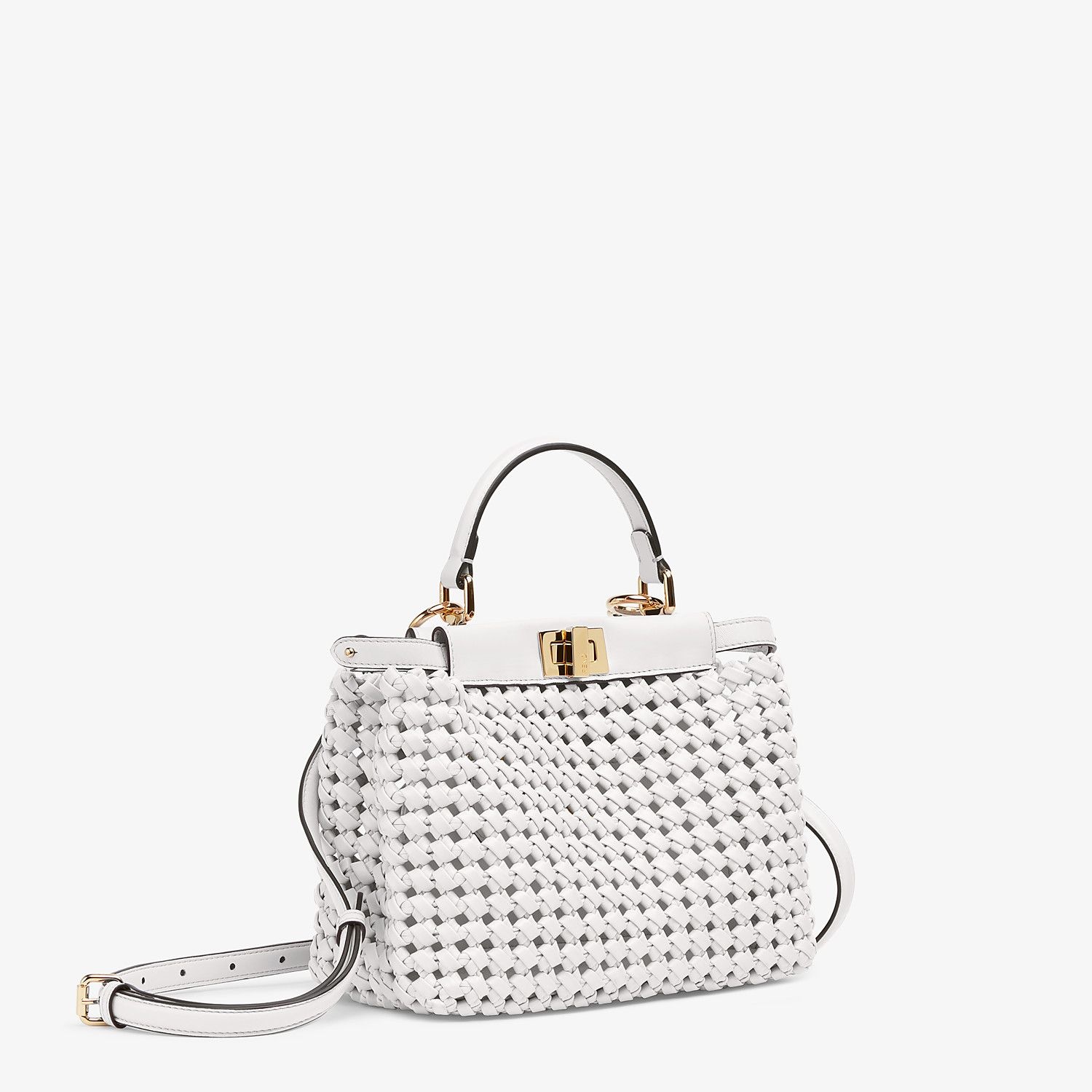 White leather interlace bag - 3