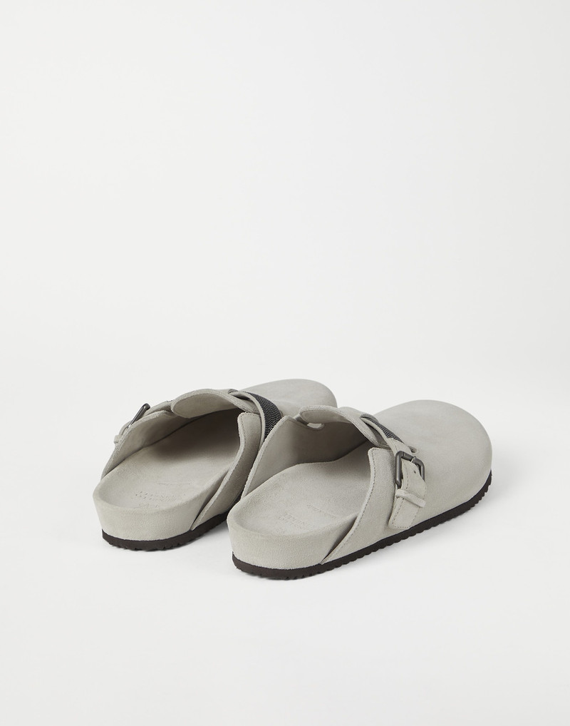 Brunello Cucinelli Suede clogs with precious strap outlook