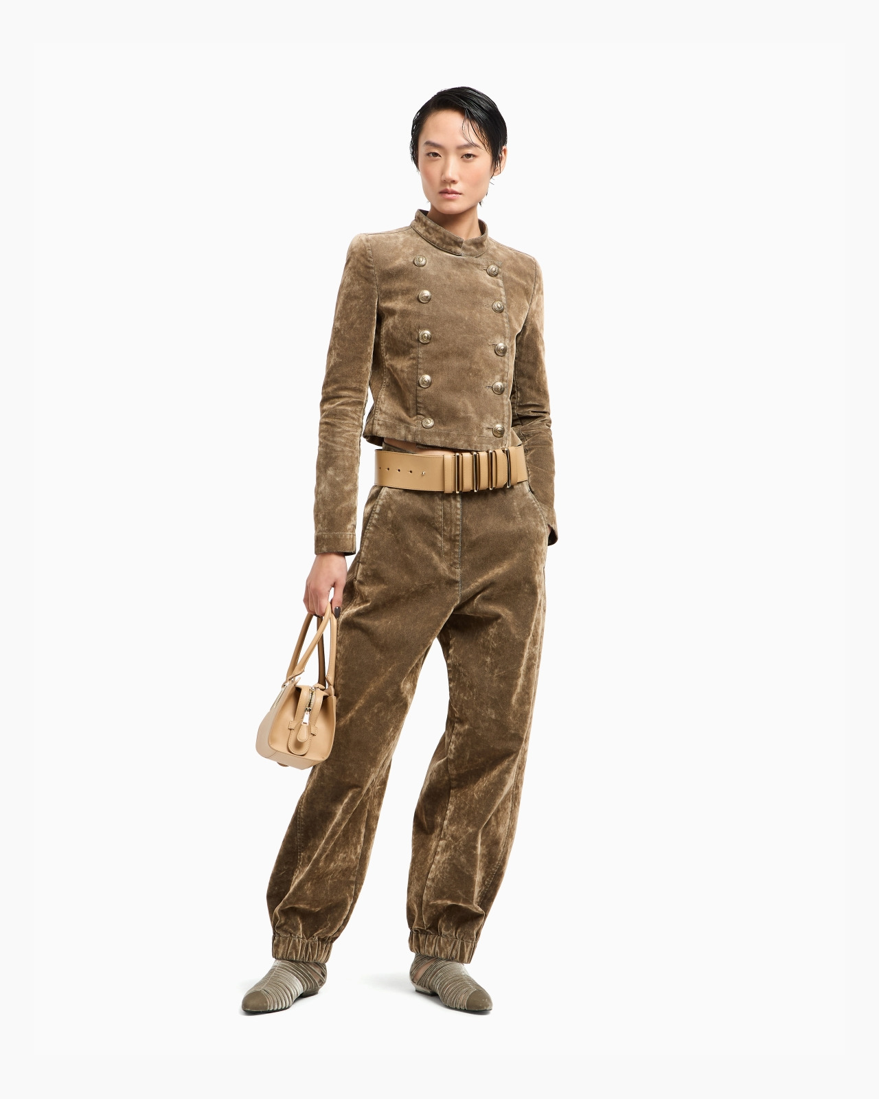 WIDE-LEG VELVET TROUSERS - 2