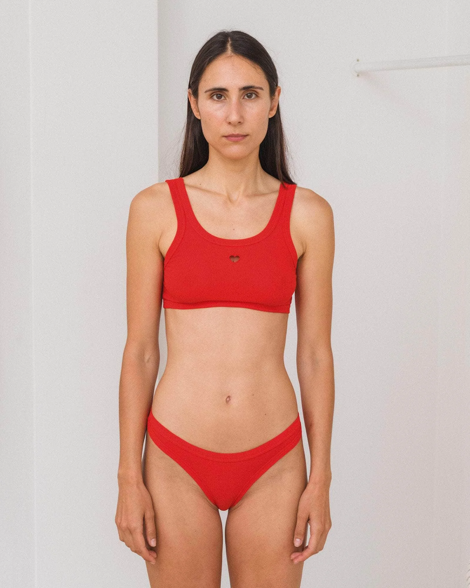 Heart Bra - Fine Organic Cotton Rib - 1