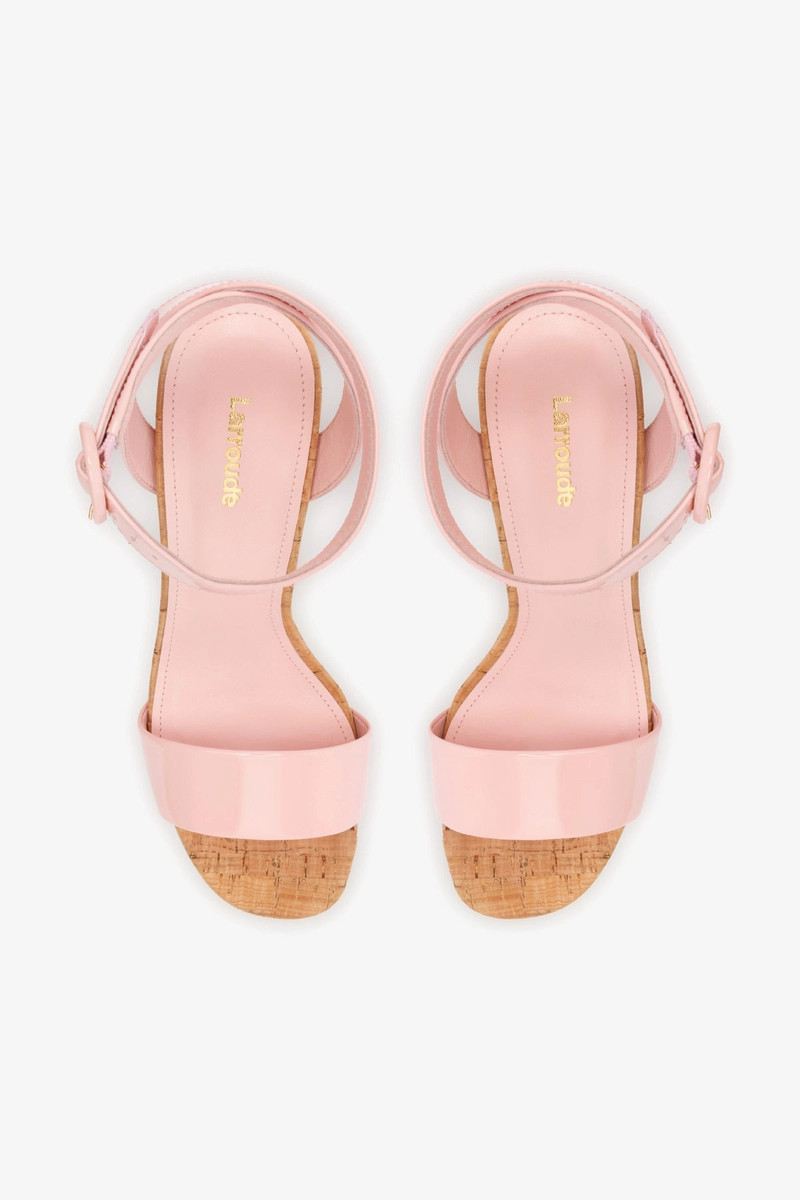 Dolly Sandal In Tulip Patent Leather and Natural Cork 5