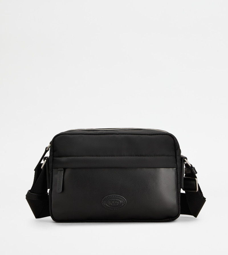 CAMERA BAG IN FABRIC AND LEATHER MINI - BLACK 1