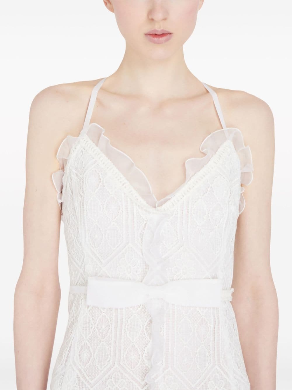 corded-lace sleeveless maxi dress - 5
