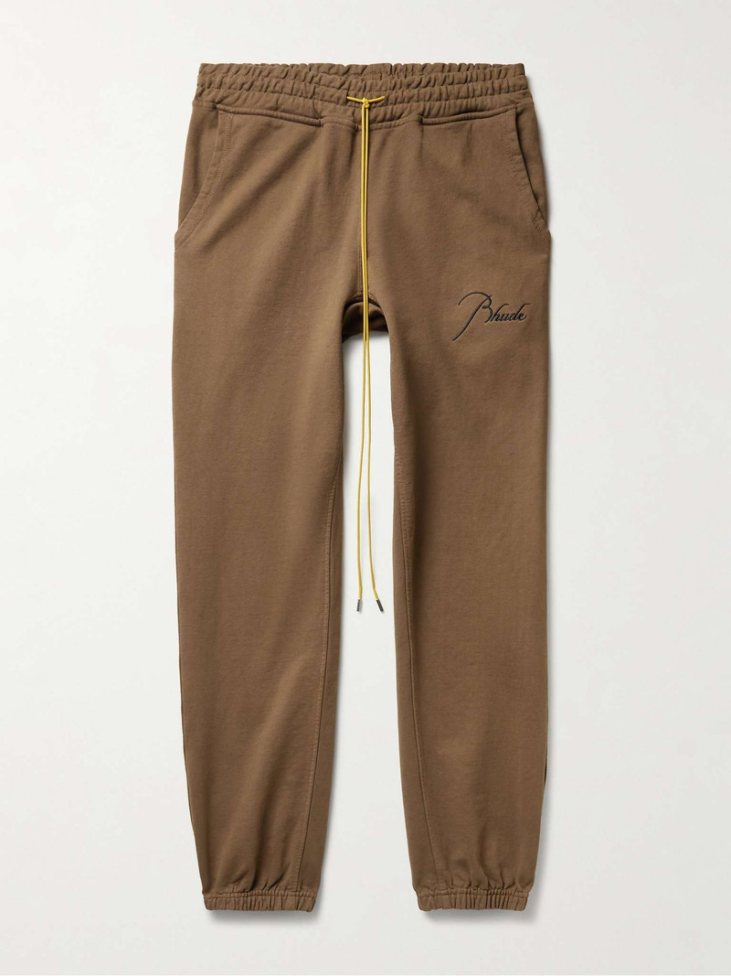 Rhude Tapered Logo-Embroidered Cotton-Jersey Sweatpants outlook