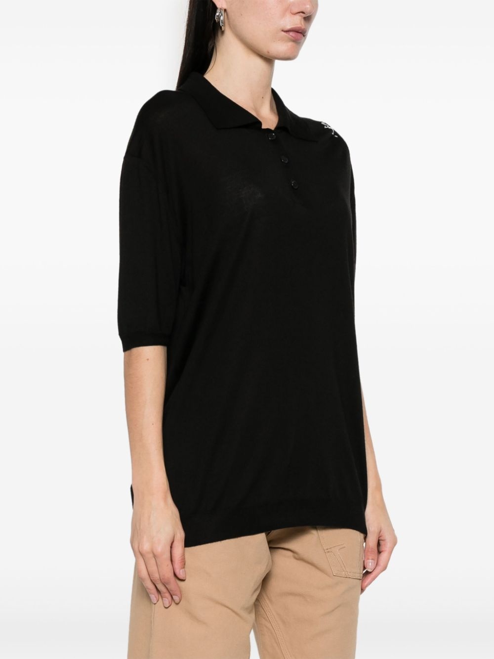 knitted polo top - 3