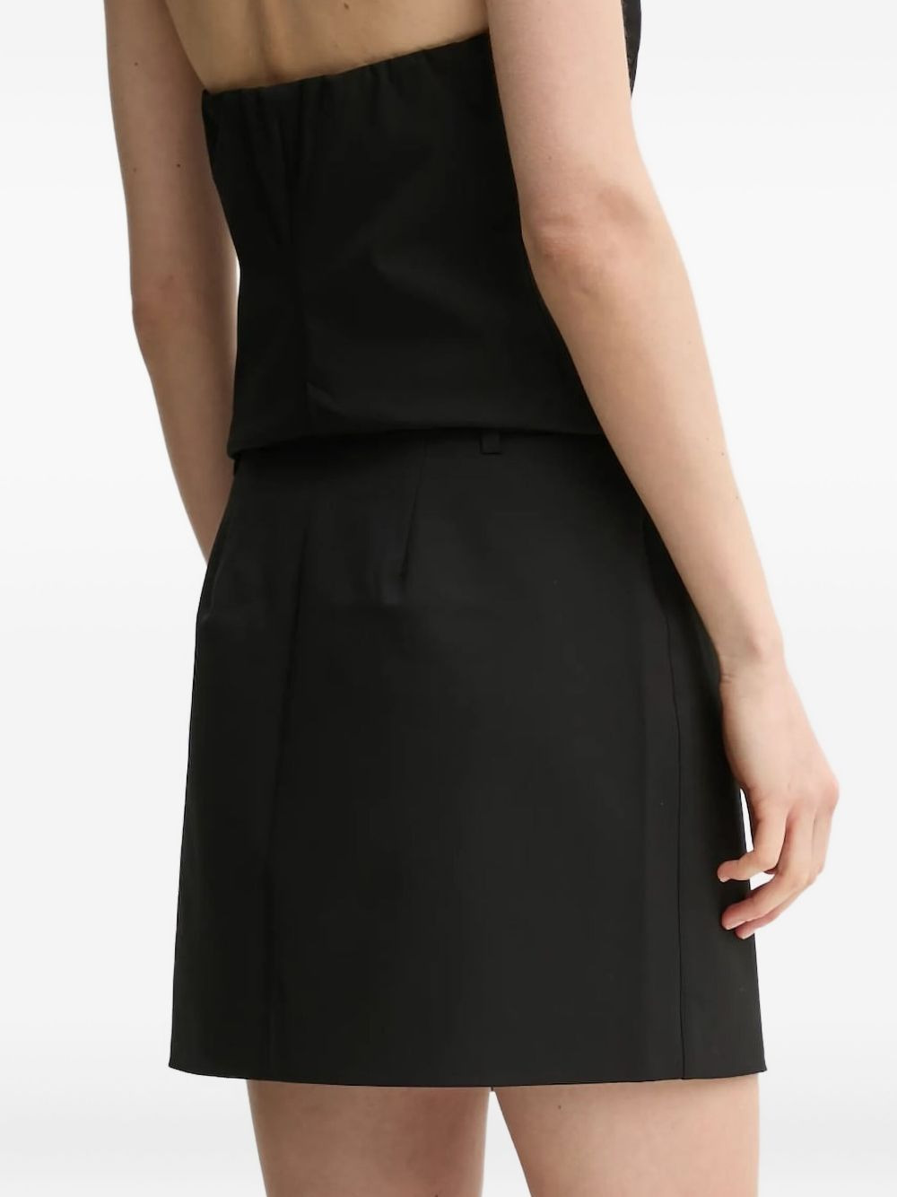 button-detail wrap mini straight skirt - 2