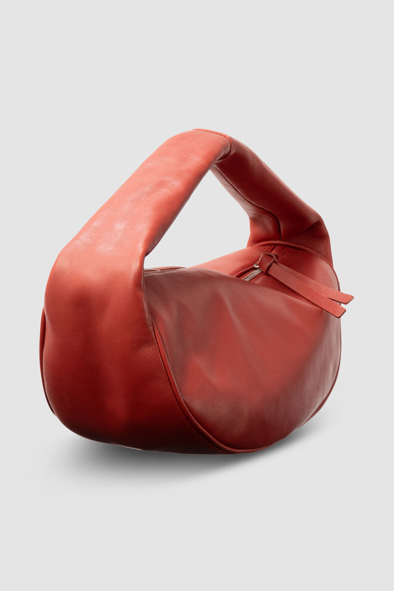 BY FAR Cush Blood Red Nappa Leather Shoulder Bag outlook