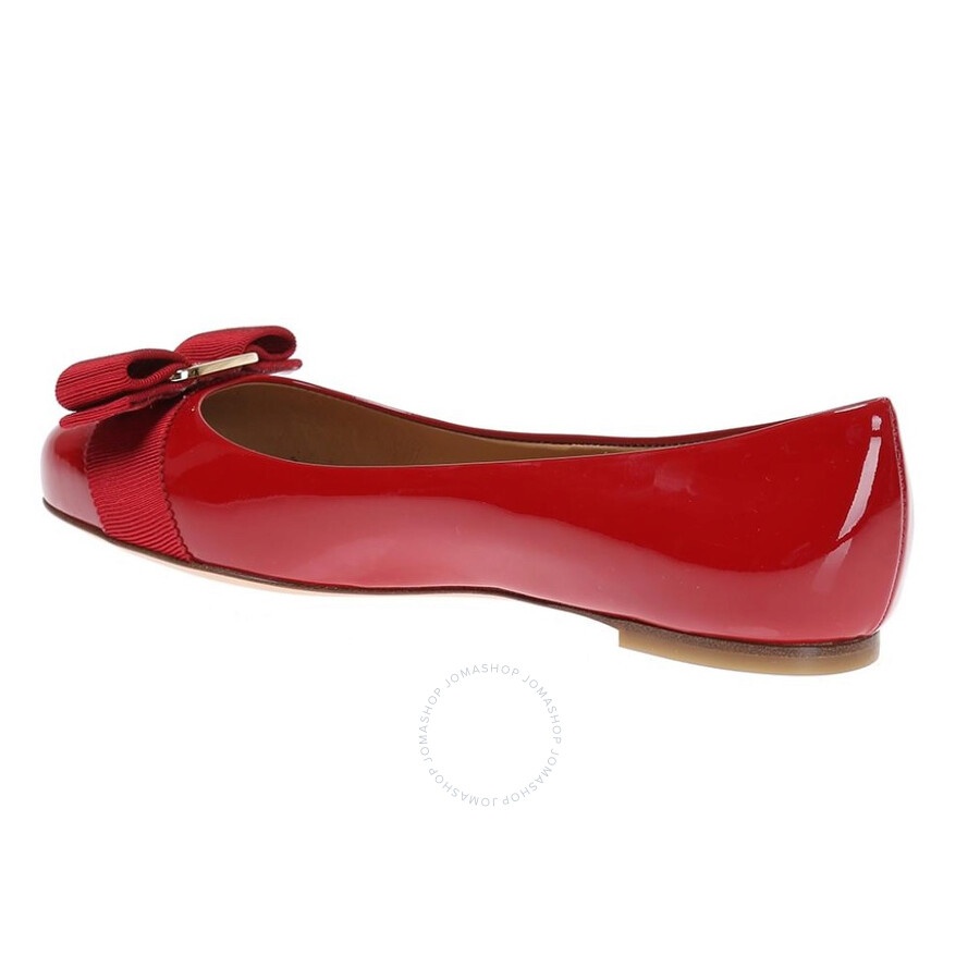 Salvatore Ferragamo Varina Ballet Flats In Red Patent Leather - 3