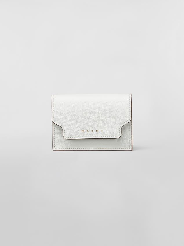 TRI-FOLD WALLET IN MONO-COLOURED SAFFIANO LEATHER - 1