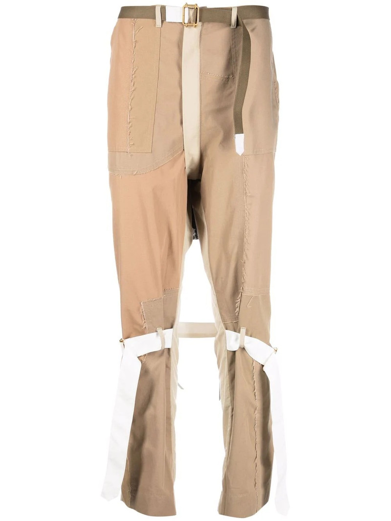 straight-leg panelled trousers 1