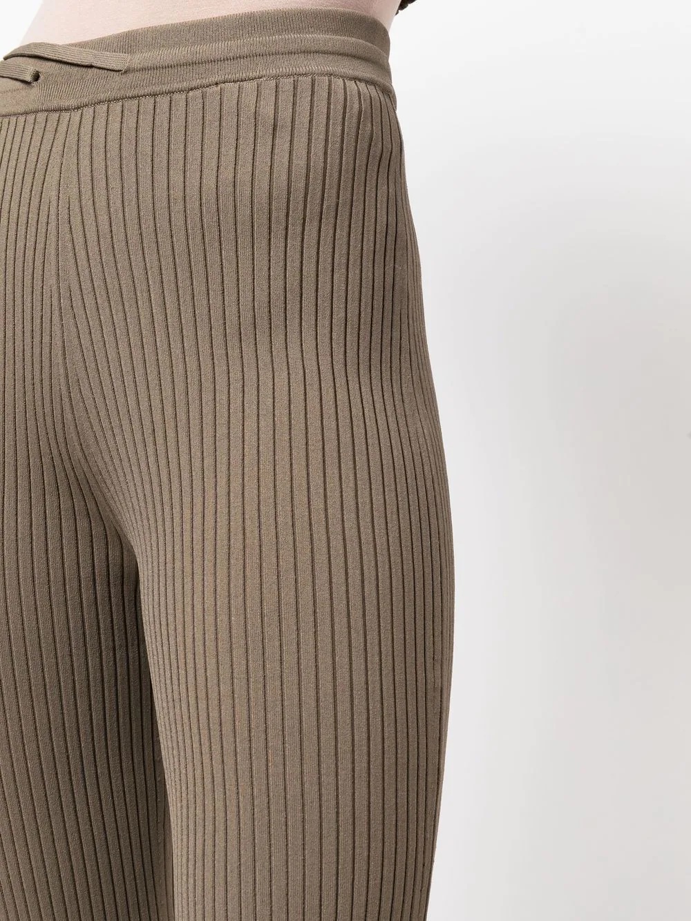 ribbed knitted cropped trousers - 5
