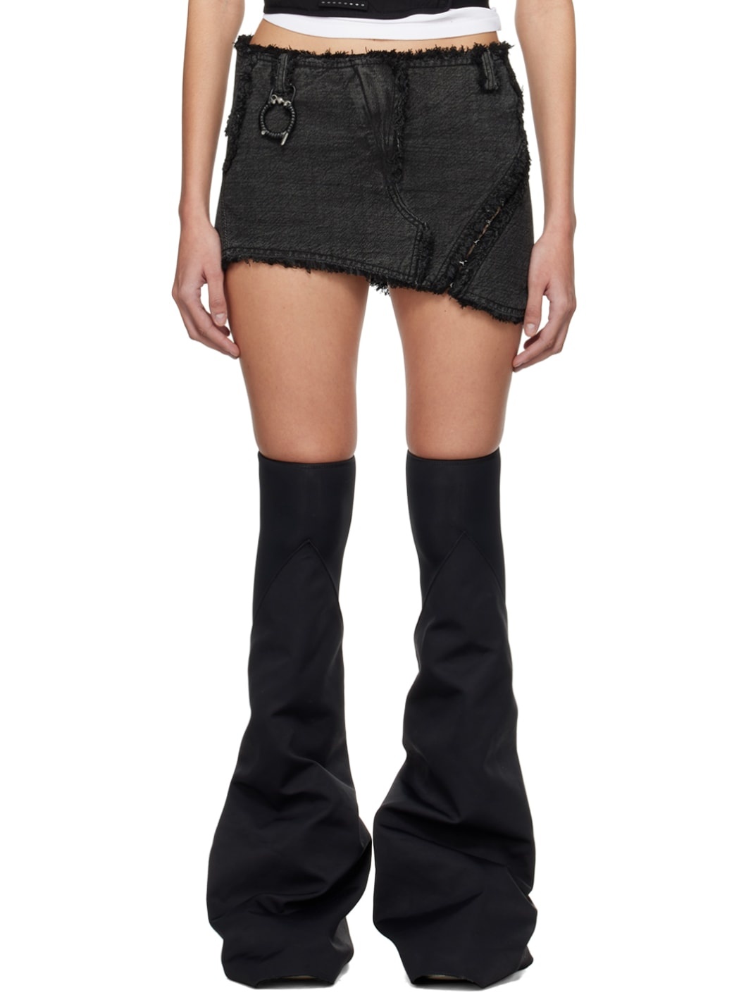 SSENSE Exclusive Black Denim Miniskirt - 1