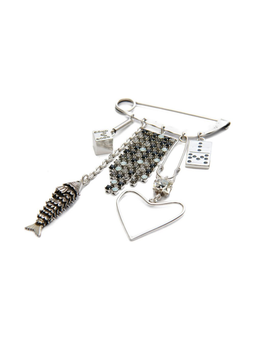 Abby safety-pin embellished brooch - 3