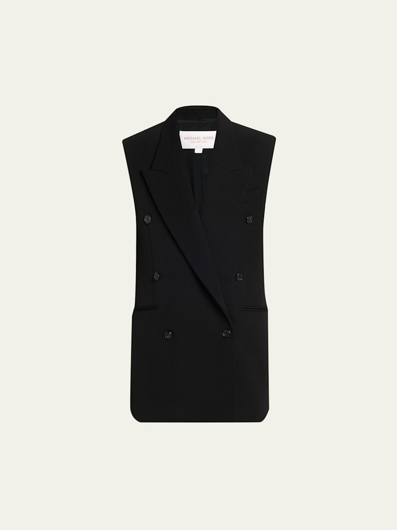 Double-Breasted Wool Gabardine Vest 1