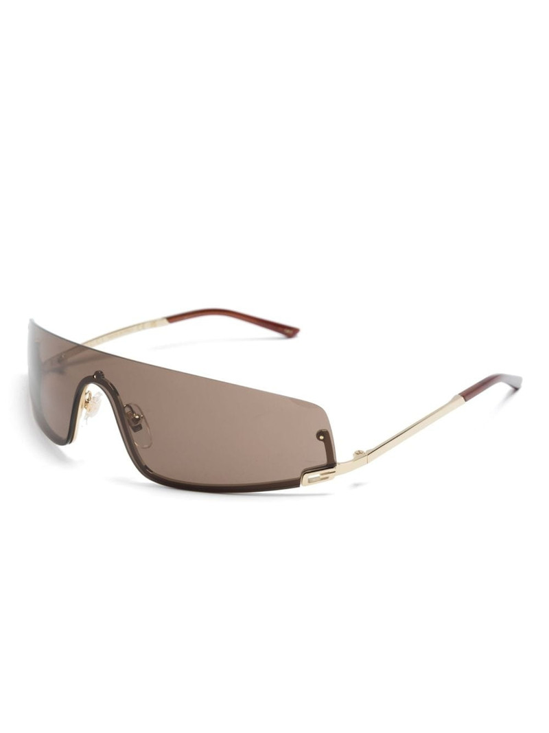 GUCCI Square-G-motif shield-frame sunglasses outlook