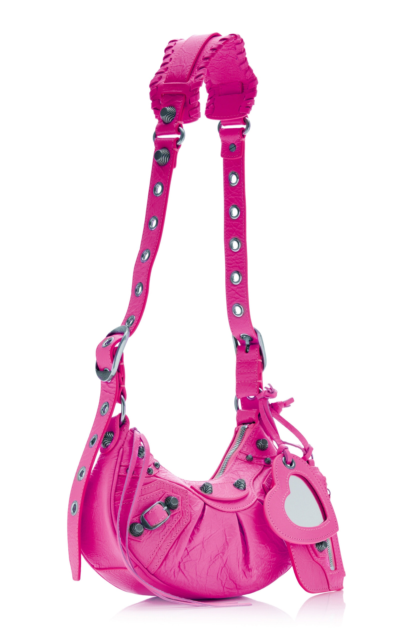 BALENCIAGA Le Cagole XS Leather Shoulder Bag pink