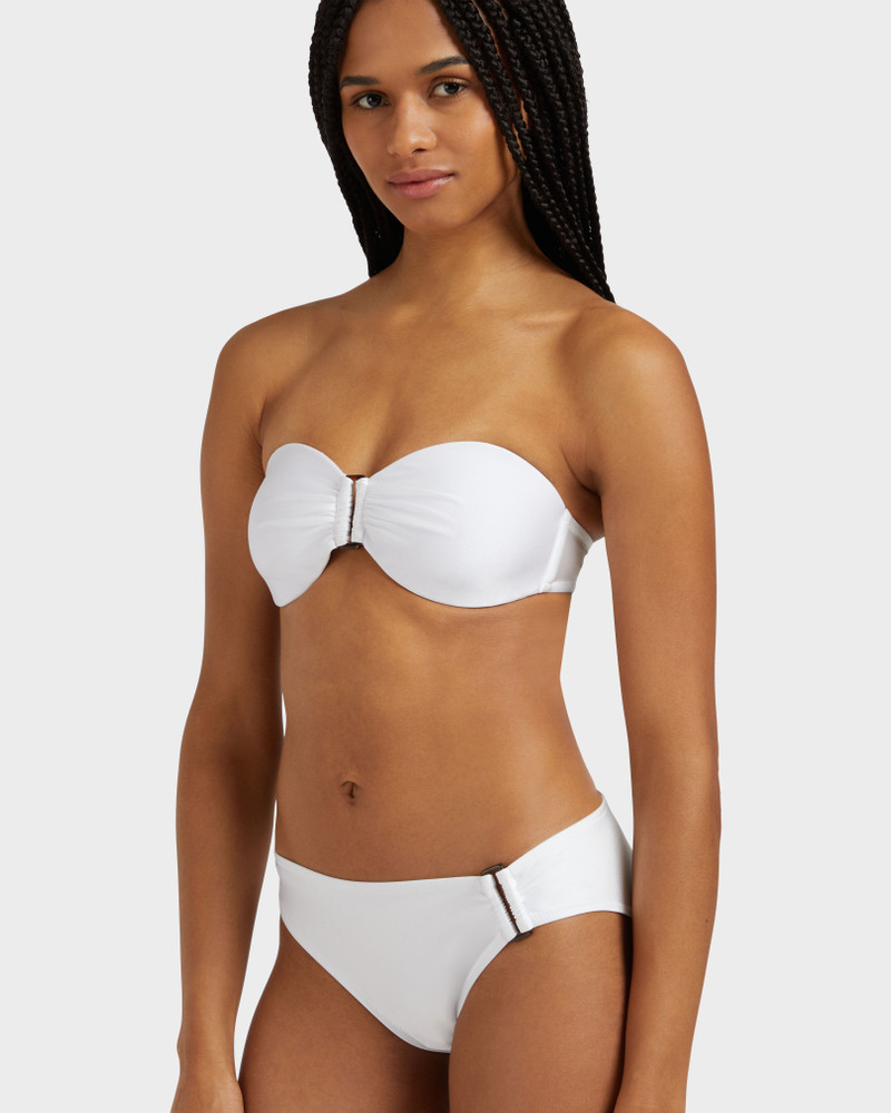 WOMEN BANDEAU SHINY STRETCH BIKINI TOP SOLID 11