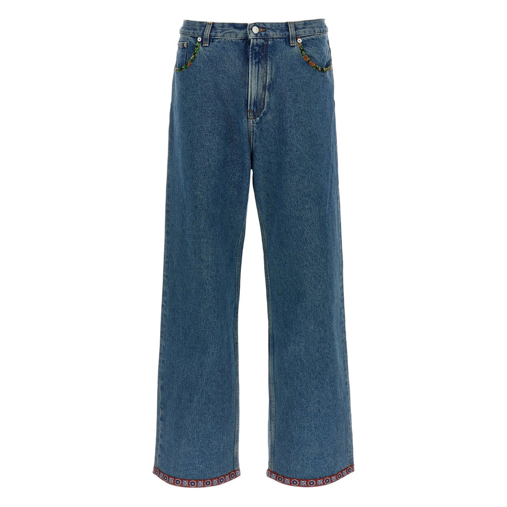 Valentino Blue Denim - Wide-Leg Jeans Men - 1