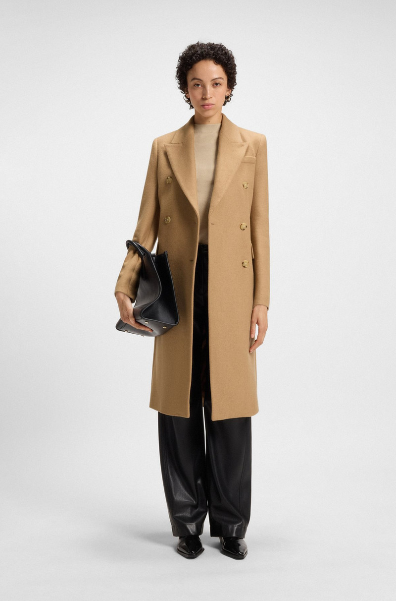 BOSS LONG-LENGTH TWILL COAT WITH DOUBLE-BREASTED CLOSURE outlook