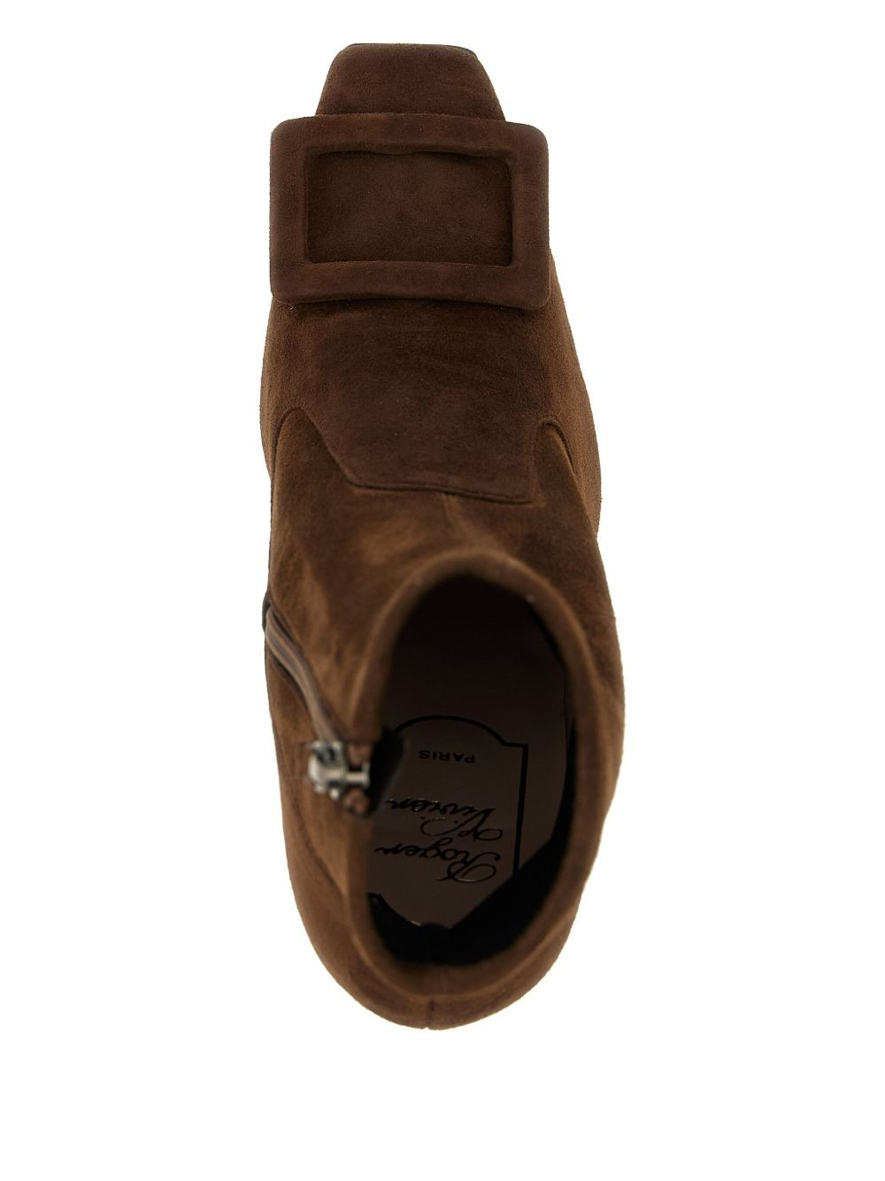 100mm buckle-detail suede ankle boots - 4