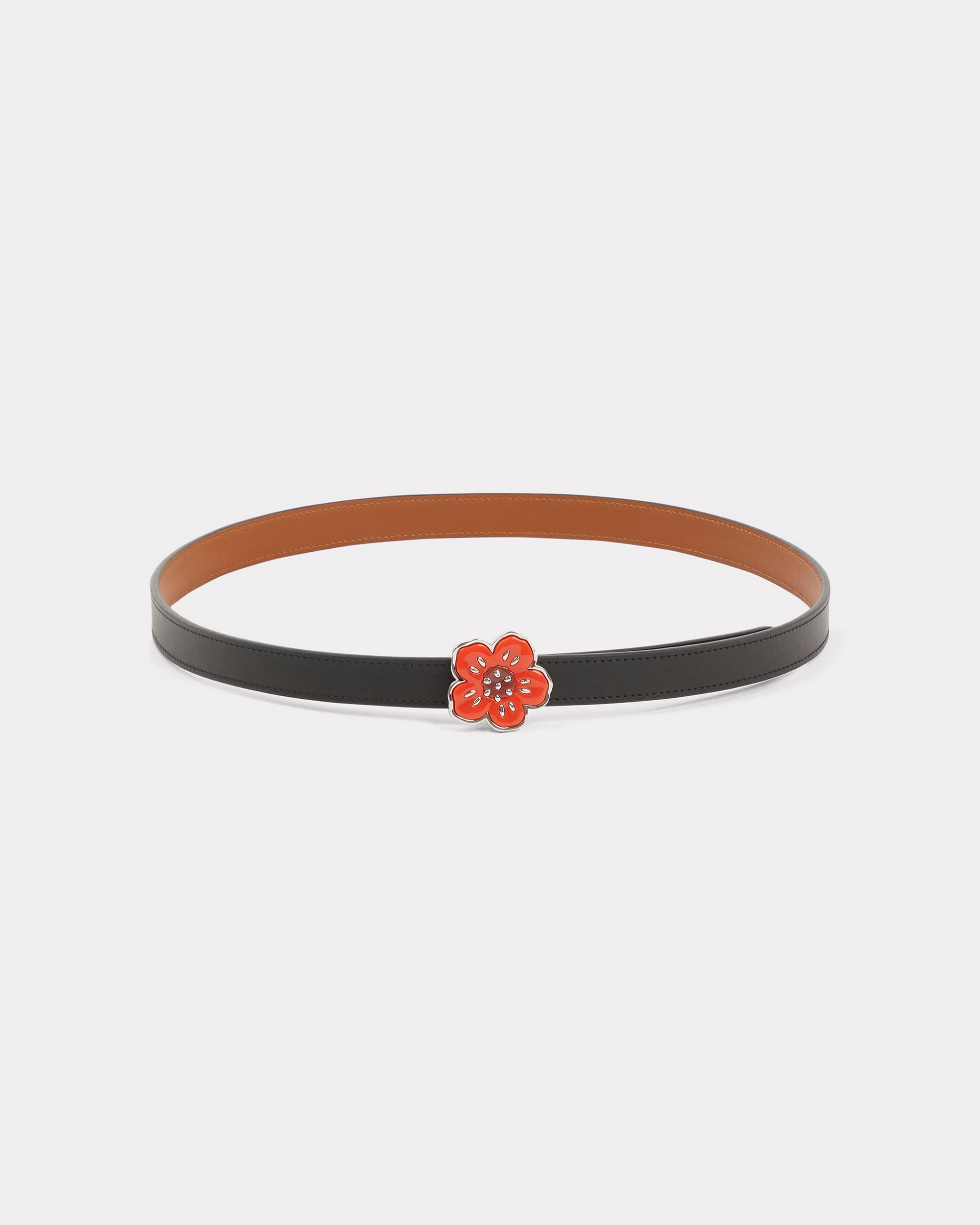 Thin reversible 'BOKE FLOWER' leather belt - 1