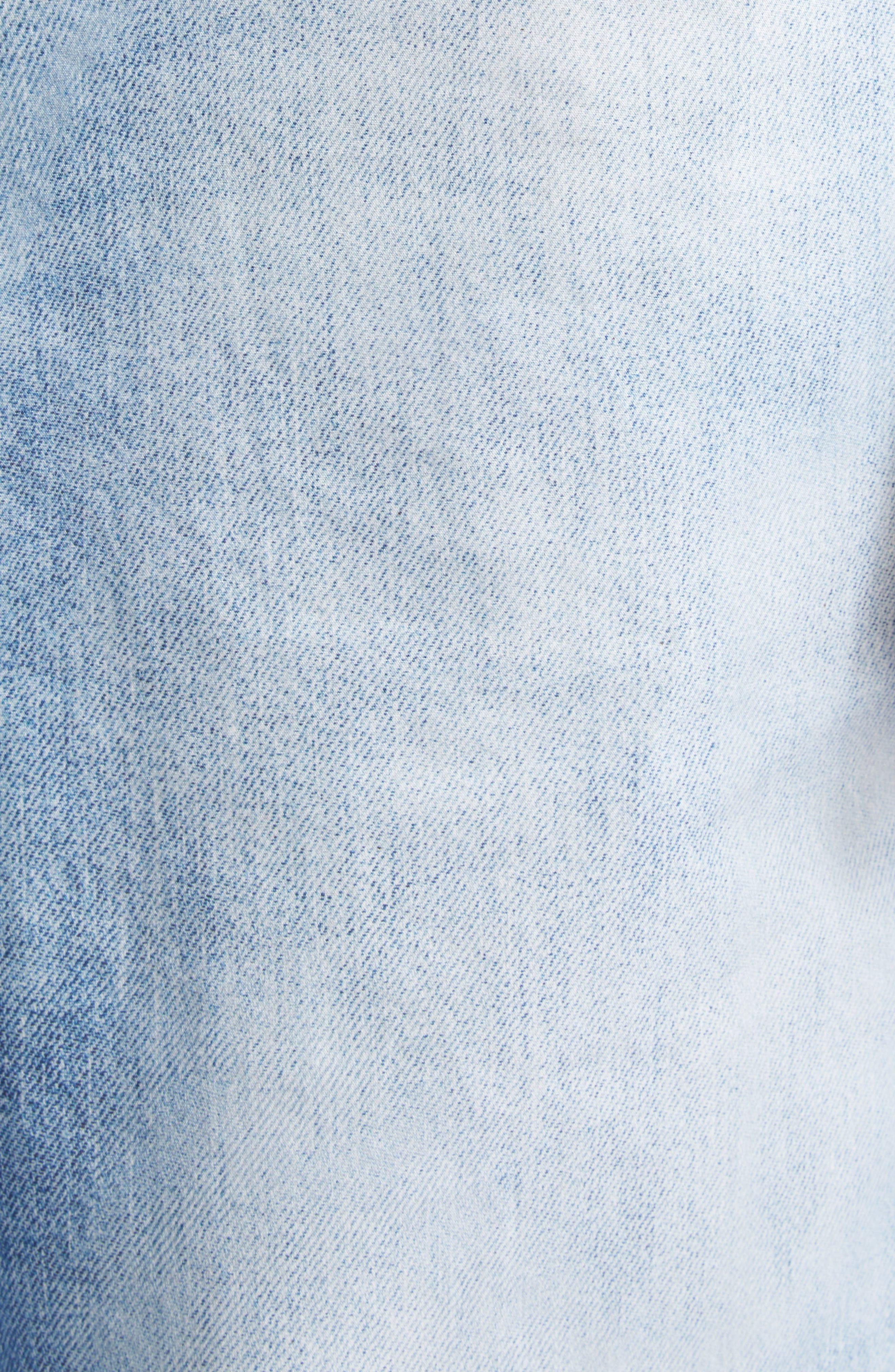 Acne Studios Boxer Waistband Denim Trompe l'Oeil Wide Leg Poplin Pants in Light Blue at Nordstrom - 7