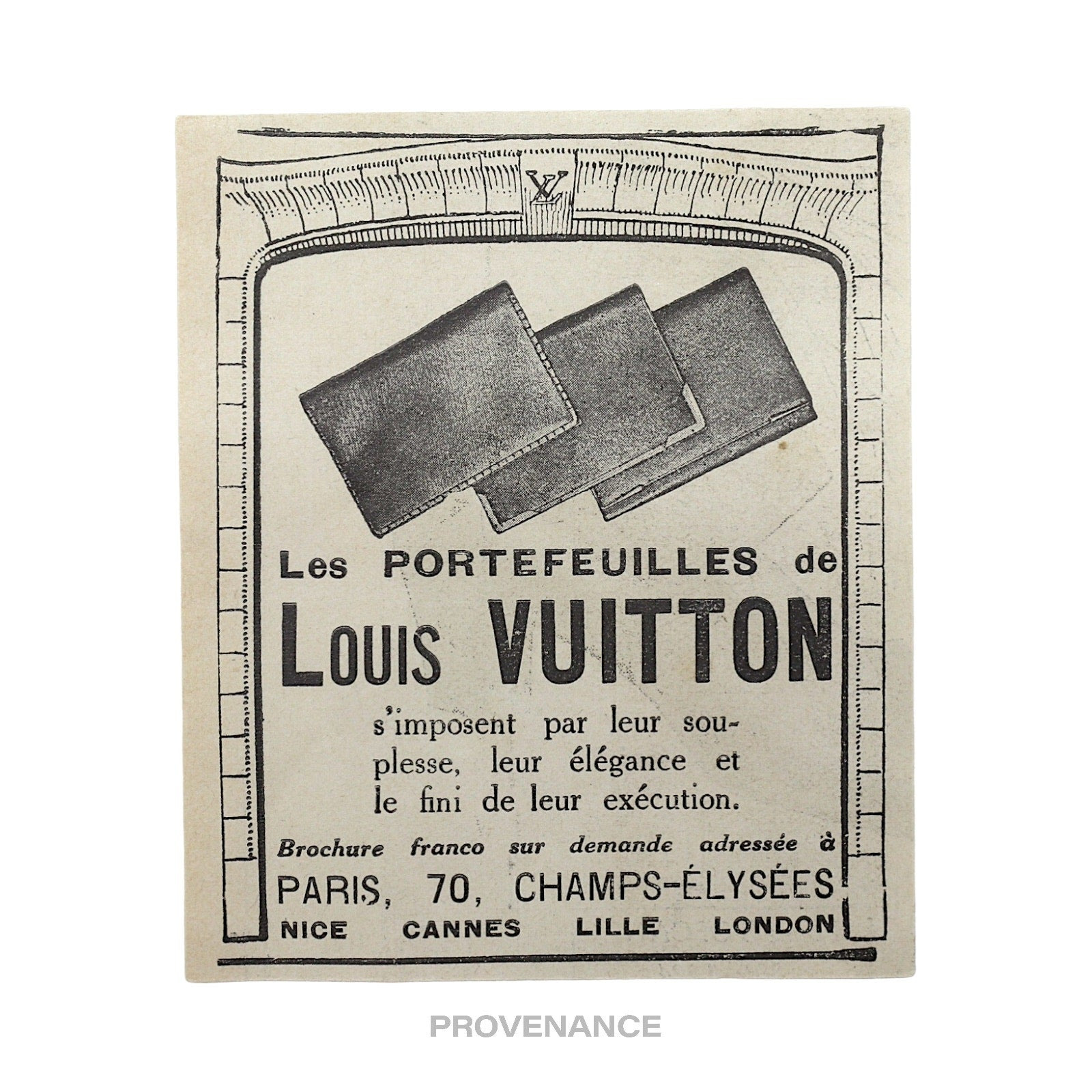 Louis Vuitton Antique Vintage Newsprint Ad - Wallets - 5
