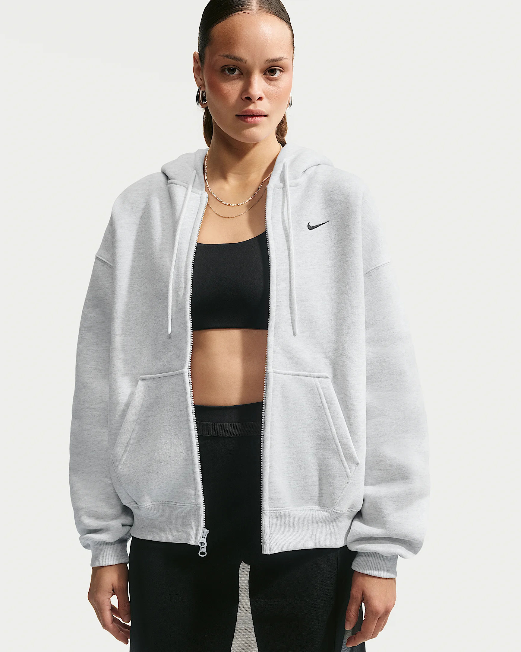 Nike Studio Fleece Medium Weight Women's Oversized Full-Zip Hoodie - 1