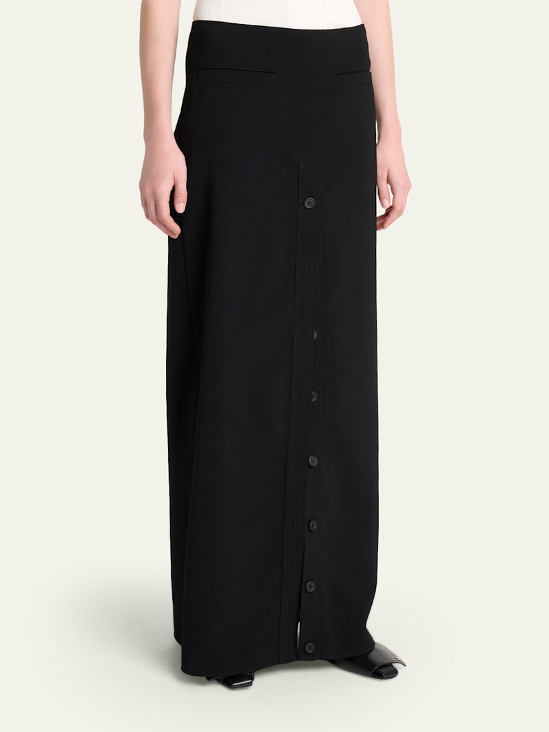 Button-Front Crepe Maxi Skirt 4