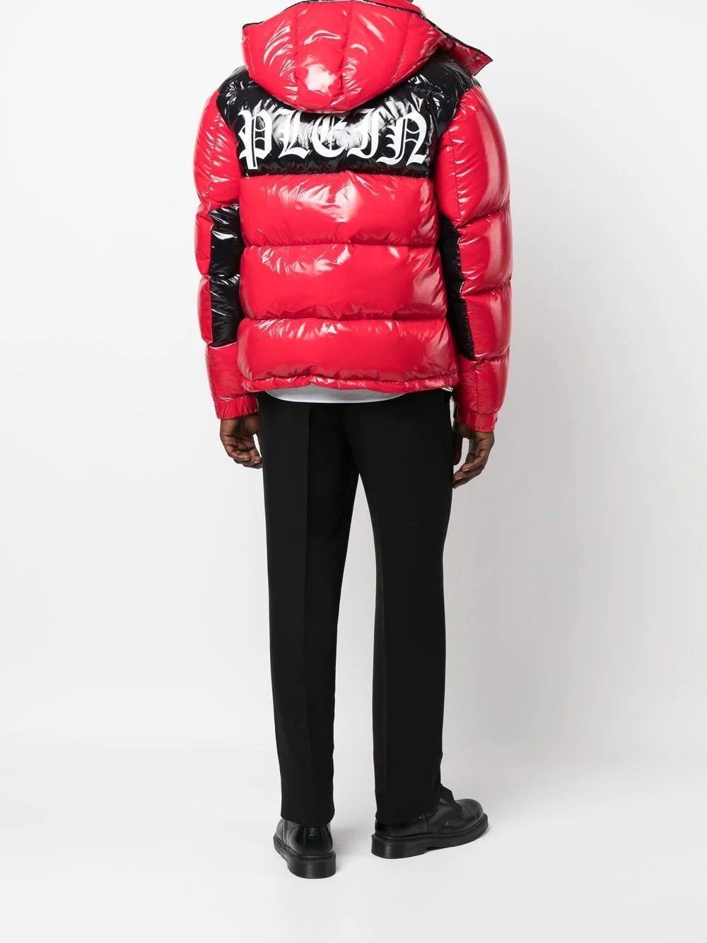 logo-print padded down jacket - 2