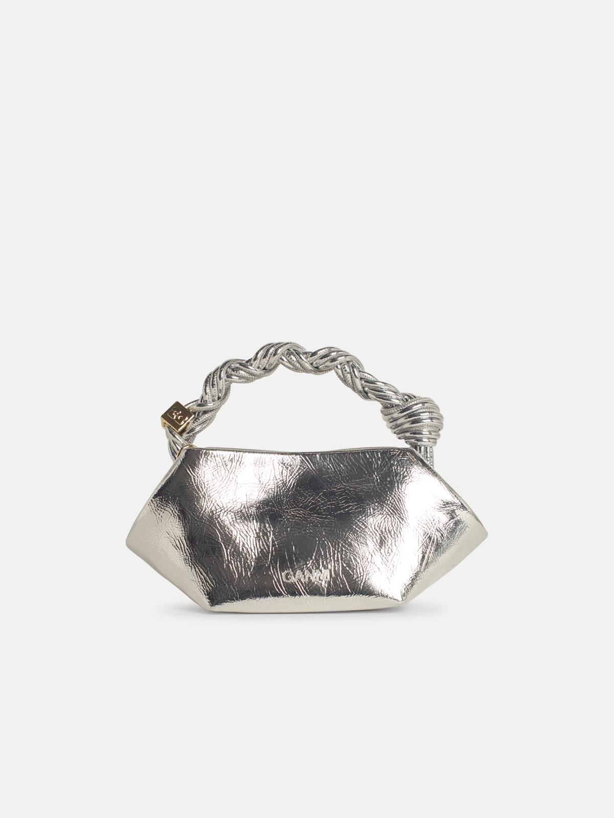 'BOU' MINI BAG IN SILVER LEATHER BLEND - 3