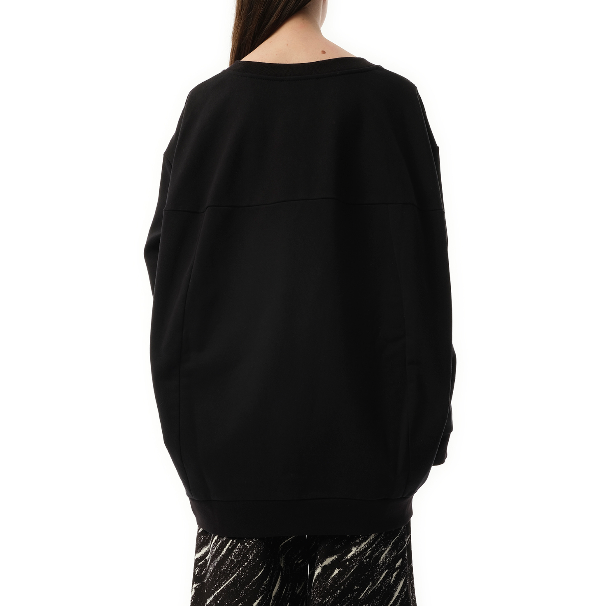 Oversized Sweatshirt Dress in Black - 6