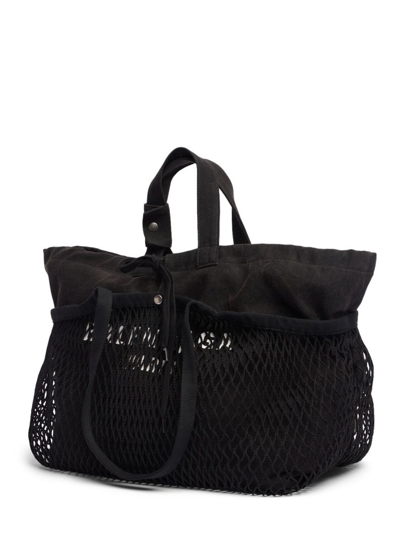 【送料&関税込】Balenciaga Black Canvas And Mesh Medium 24/7 BALENCIAGA Medium 24/7 canvas & fishnet tote bags