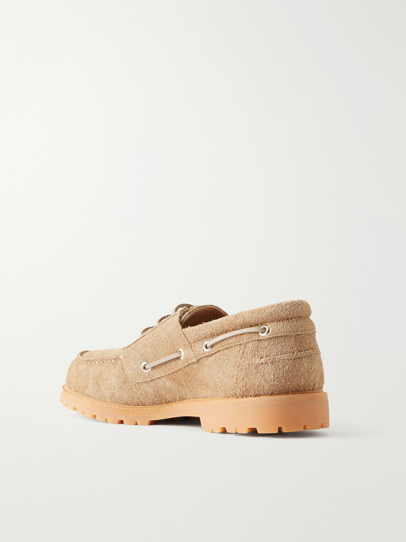 Lace-Up Boat Suede Shoes Taupe 4