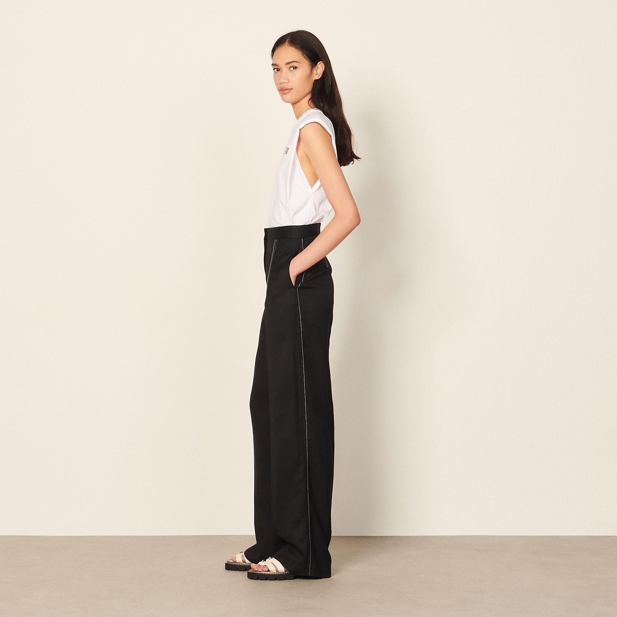 Tailored pants with topstitching - 4